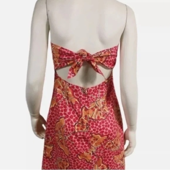 Pink and Orange Strapless Dress - Picture 2 of 10